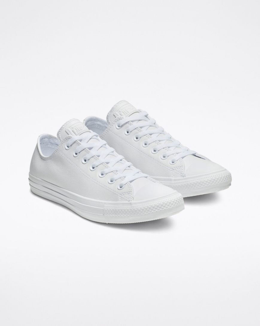 Zapatillas Bajas Converse Chuck Taylor All Star Cuero Mujer Blancas | PE 78LEW0